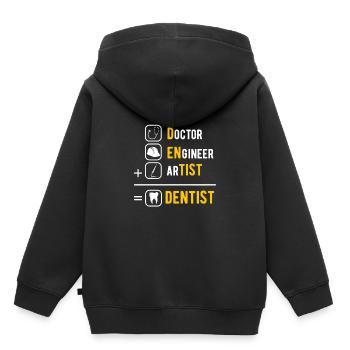 Zahnarzt - Kinder Premium Organic Hoodie - Schwarz - Hinten - AI Model Kid Male (0cm)