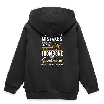 trombone - Sweat Premium à capuche enfant bio - noir - Dos - AI Model Kid Male (0cm)