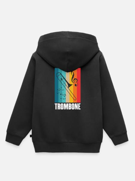 Posaune - Kinder Premium Organic Hoodie - Schwarz