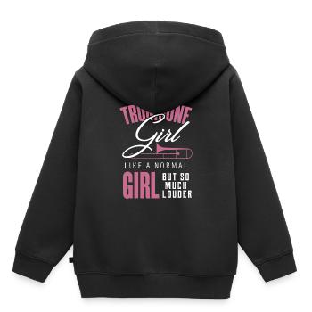 trombone - Sweat Premium à capuche enfant bio - noir - Dos - AI Model Kid Male (0cm)