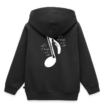 Klarinette - Kinder Premium Organic Hoodie - Schwarz - Hinten - AI Model Kid Male (0cm)