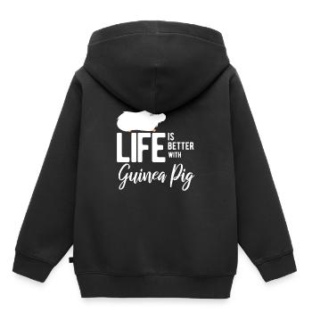 Cochon d'Inde - Sweat Premium à capuche enfant bio - noir - Dos - AI Model Kid Male (0cm)