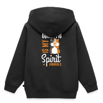 Cochon d'Inde - Sweat Premium à capuche enfant bio - noir - Dos - AI Model Kid Male (0cm)