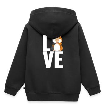Cochon d'Inde - Sweat Premium à capuche enfant bio - noir - Dos - AI Model Kid Male (0cm)