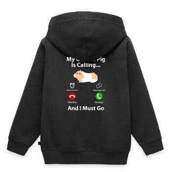 Cochon d'Inde - Sweat Premium à capuche enfant bio - noir - Dos - AI Model Kid Male (0cm)