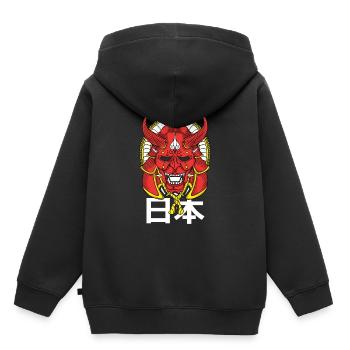 Japan - Hoodie Premium barn ekologisk - svart - Bak - AI Model Kid Male (0cm)