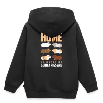 Cochon d'Inde - Sweat Premium à capuche enfant bio - noir - Dos - AI Model Kid Male (0cm)