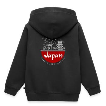 Japon - Sweat Premium à capuche enfant bio - noir - Dos - AI Model Kid Male (0cm)