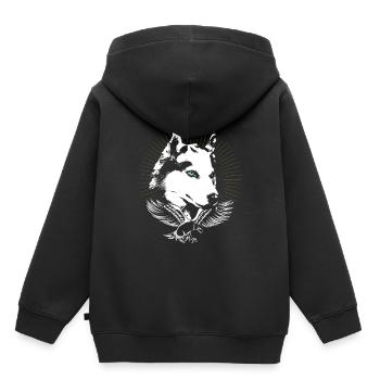 Husky - Kinder Premium Organic Hoodie - Schwarz - Hinten - AI Model Kid Male (0cm)