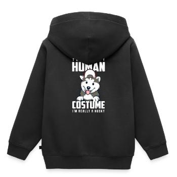 Husky - Kids Premium Organic Hoodie - black - Back - AI Model Kid Male (0cm)