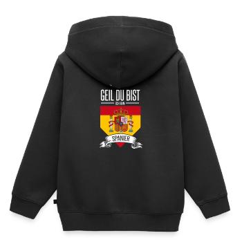 Spanien - Kinder Premium Organic Hoodie - Schwarz - Hinten - AI Model Kid Male (0cm)