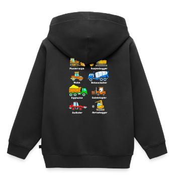 Popular construction vehicles construction machinery excavator trucks - Kids Premium Organic Hoodie - black - Back - AI Model Kid Male (0cm)