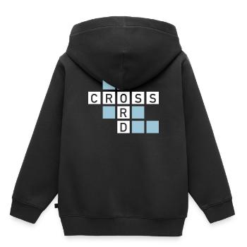 Mots croisés - Sweat Premium à capuche enfant bio - noir - Dos - AI Model Kid Male (0cm)