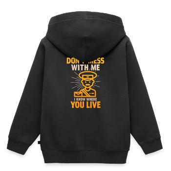 homme de poste - Sweat Premium à capuche enfant bio - noir - Dos - AI Model Kid Male (0cm)