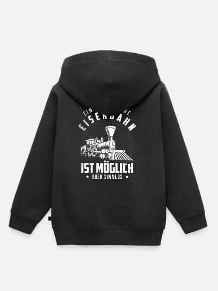 Zug - Kinder Premium Organic Hoodie - Schwarz