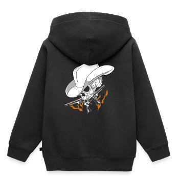 cow-boy - Sweat Premium à capuche enfant bio - noir - Dos - AI Model Kid Male (0cm)