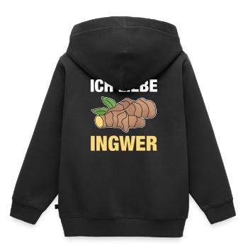 Ich liebe Ingwer Ginger Geschenk - Kinder Premium Organic Hoodie - Schwarz - Hinten - AI Model Kid Male (0cm)