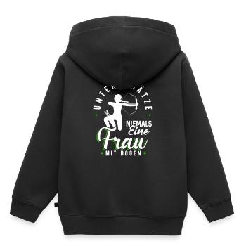 Bogenschießen - Kinder Premium Organic Hoodie - Schwarz - Hinten - AI Model Kid Male (0cm)