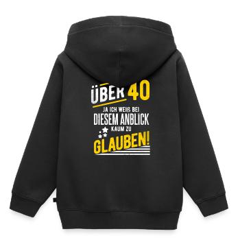 40. Geburtstag - Kinder Premium Organic Hoodie - Schwarz - Hinten - AI Model Kid Male (0cm)
