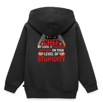 Chef cuisine cadeau patron shirt drôle chef Ge - Sweat Premium à capuche enfant bio - noir - Dos - AI Model Kid Male (0cm)