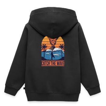 Vulkan - Kinder Premium Organic Hoodie - Schwarz - Hinten - AI Model Kid Male (0cm)