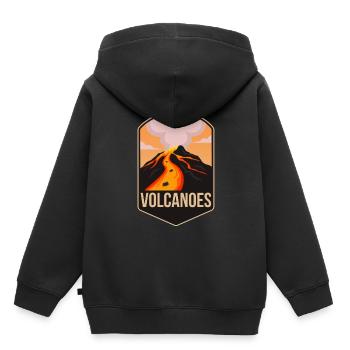 Vulkan - Kinder Premium Organic Hoodie - Schwarz - Hinten - AI Model Kid Male (0cm)