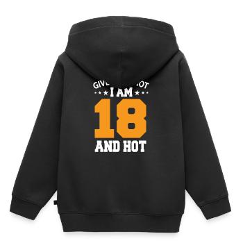18. Geburtstag - Kinder Premium Organic Hoodie - Schwarz - Hinten - AI Model Kid Male (0cm)