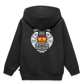Spanien - Kinder Premium Organic Hoodie - Schwarz - Hinten - AI Model Kid Male (0cm)