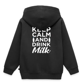 Lait - Sweat Premium à capuche enfant bio - noir - Dos - AI Model Kid Male (0cm)