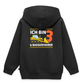 3. Geburtstag - Kinder Premium Organic Hoodie - Schwarz - Hinten - AI Model Kid Male (0cm)