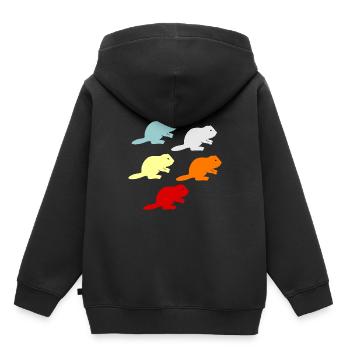 Biber - Kinder Premium Organic Hoodie - Schwarz - Hinten - AI Model Kid Male (0cm)