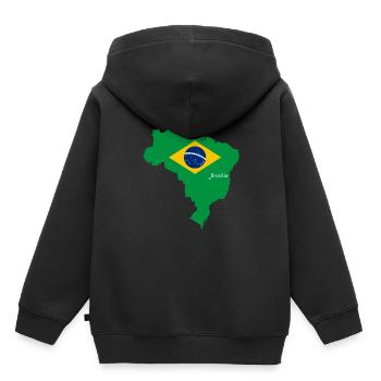 Brésil - Sweat Premium à capuche enfant bio - noir - Dos - AI Model Kid Male (0cm)