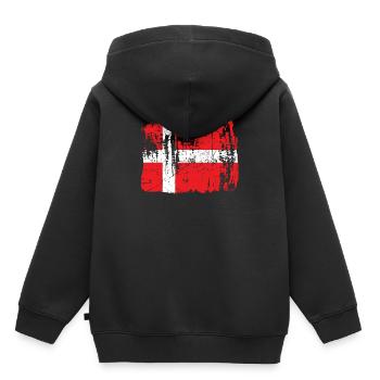 Dänemark - Kinder Premium Organic Hoodie - Schwarz - Hinten - AI Model Kid Male (0cm)