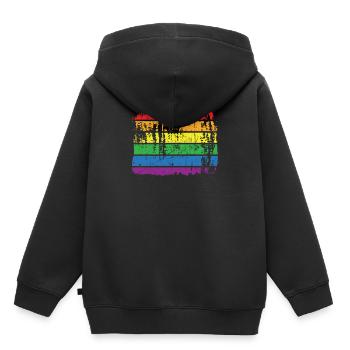 Lgbt - Sweat Premium à capuche enfant bio - noir - Dos - AI Model Kid Male (0cm)