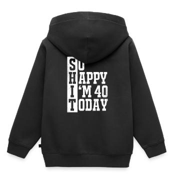 40. Geburtstag - Kinder Premium Organic Hoodie - Schwarz - Hinten - AI Model Kid Male (0cm)