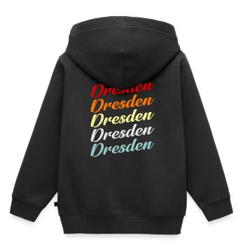 Dresde - Sweat Premium à capuche enfant bio - noir - Dos - AI Model Kid Male (0cm)