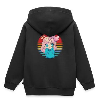 Anime - Kinder Premium Organic Hoodie - Schwarz - Hinten - AI Model Kid Male (0cm)