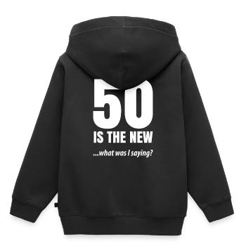 50th birthday - Kids Premium Organic Hoodie - black - Back - AI Model Kid Male (0cm)