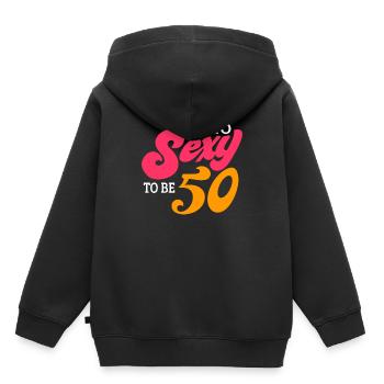 50th birthday - Kids Premium Organic Hoodie - black - Back - AI Model Kid Male (0cm)
