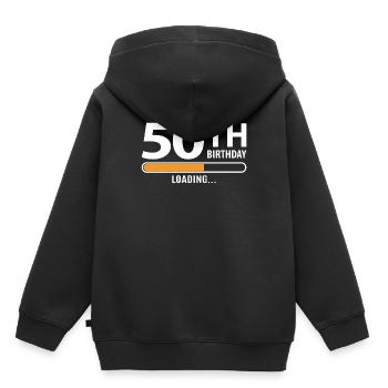50th birthday - Kids Premium Organic Hoodie - black - Back - AI Model Kid Male (0cm)