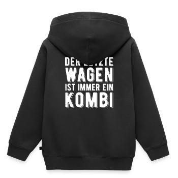 Der letzte Wagen ist ein Kombi schwarzer Humor - Kinder Premium Organic Hoodie - Schwarz - Hinten - AI Model Kid Male (0cm)