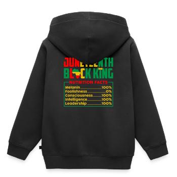 Juneteenth Black King Melanin 100% Afrocentric - Kinder Premium Organic Hoodie - Schwarz - Hinten - AI Model Kid Male (0cm)