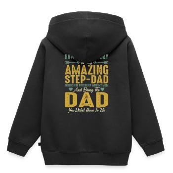 Happy Fathers Day To My Amazing Step Dad - Kids Premium Organic Hoodie - black - Back - AI Model Kid Male (0cm)