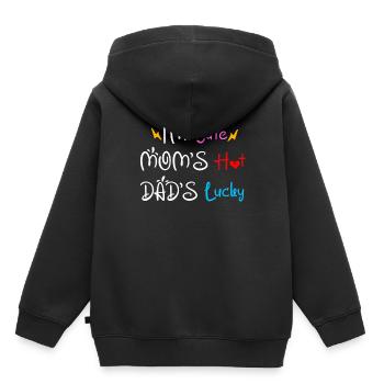 Je suis mignon Maman Hot Dad’s Lucky Baby Onesie - Sweat Premium à capuche enfant bio - noir - Dos - AI Model Kid Male (0cm)