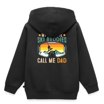 Ski Buddies Appelez-moi Papa Vintage - Sweat Premium à capuche enfant bio - noir - Dos - AI Model Kid Male (0cm)