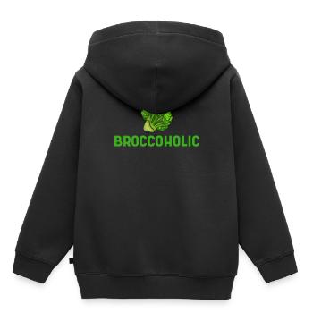 Broccoholic Vegane Rohkost Ernährung Vegan - Kinder Premium Organic Hoodie - Schwarz - Hinten - AI Model Kid Male (0cm)
