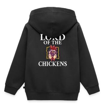 Seigneur des Poulets Gardien de Poulet Hobby Poulet - Sweat Premium à capuche enfant bio - noir - Dos - AI Model Kid Male (0cm)