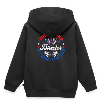 Directeur de feux d’artifice Funny Party Independence Day - Sweat Premium à capuche enfant bio - noir - Dos - AI Model Kid Male (0cm)