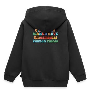 Les filles veulent juste avoir des droits humains fondamentaux - Sweat Premium à capuche enfant bio - noir - Dos - AI Model Kid Male (0cm)