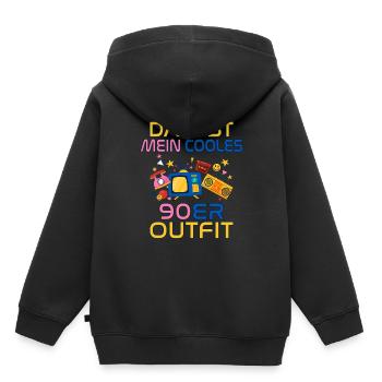 Das ist mein cooles 90er Outfit Neunziger Retro - Kinder Premium Organic Hoodie - Schwarz - Hinten - AI Model Kid Male (0cm)